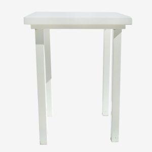 שולחן בר עץ לבן מרובע