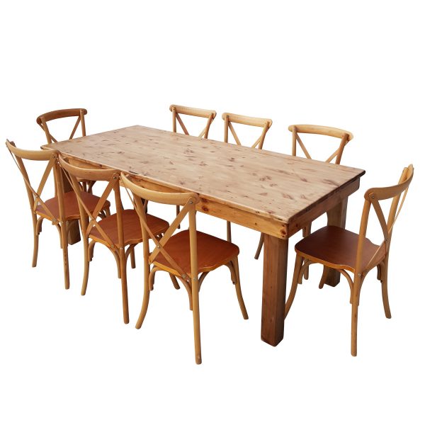 שולחן 2.00*0.90 בגבהים שונים בצבע עץ